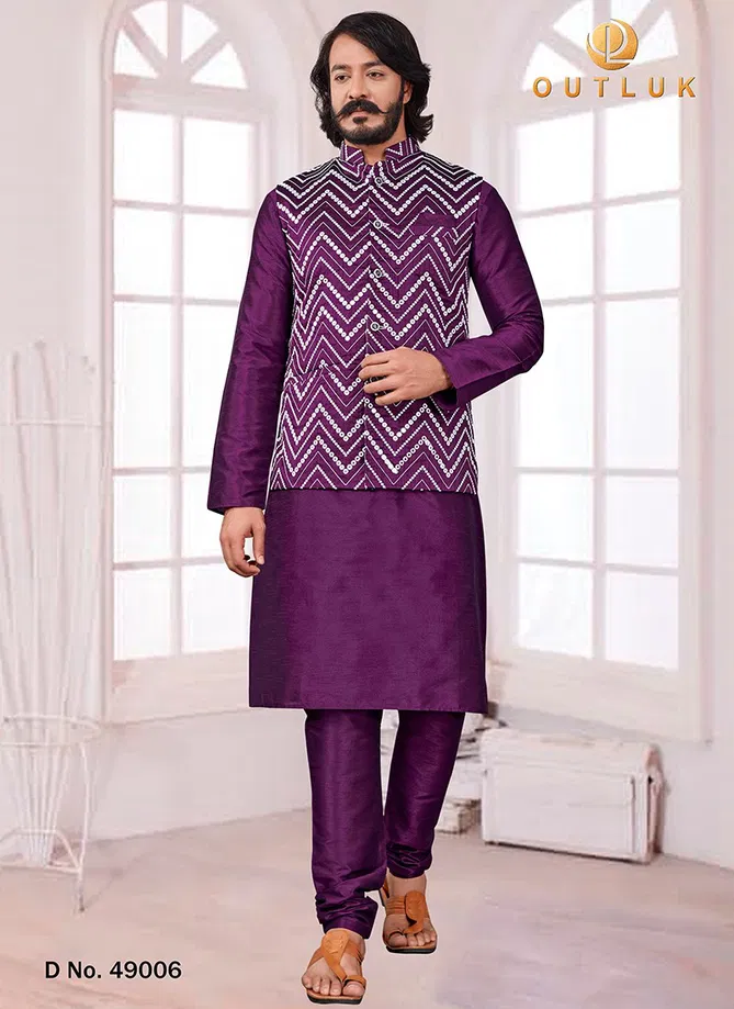 Outluk Vol 49 Wedding Wear Wholesale Kurta Pajama With Jacket Collection